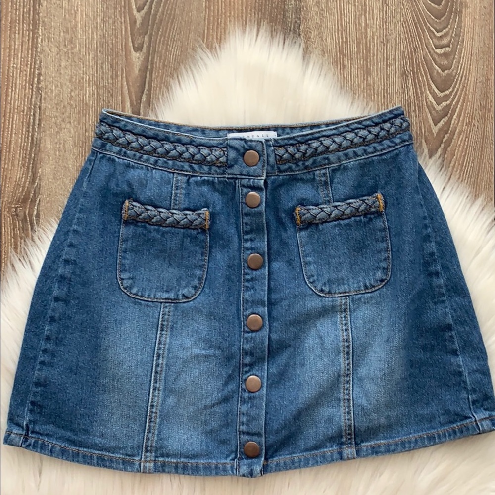 Kendall & Kyle Jean Button Skirt | PacSun Mini Denim Skirt Copper Buttons